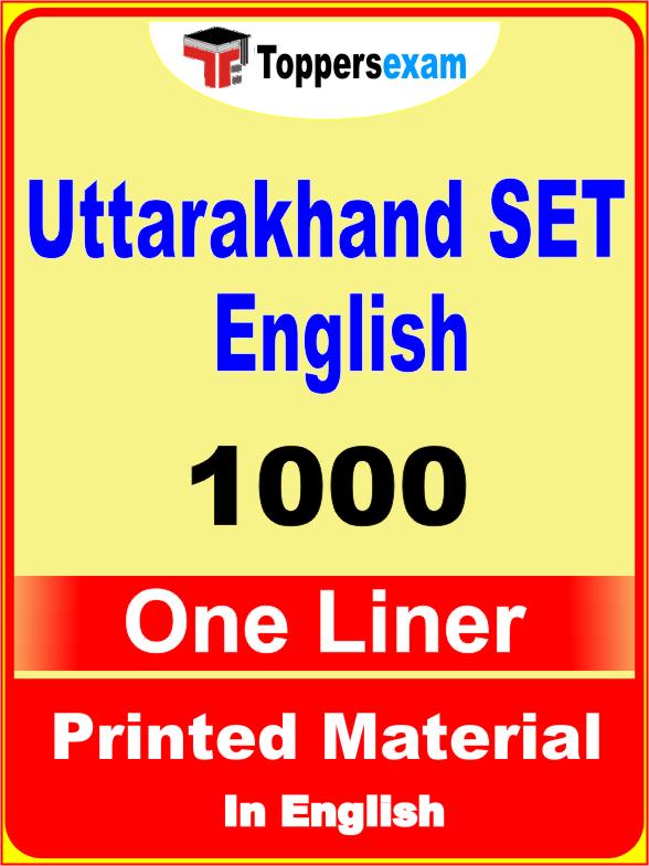Uttarakhand SET English One Liner Book in English