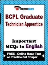 BCPL Graduate, Technician Apprentice Exam Objective MCQs in English (Booklet), FREE - Online Mock Test or Practice Set / Paper