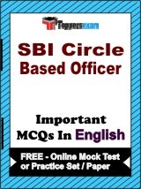 SBI Circle Based Officer Exam Objective MCQs in English (Booklet), FREE - Online Mock Test or Practice Set / Paper