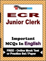ECR Junior Clerk Exam Objective MCQs in English (Booklet), FREE - Online Mock Test or Practice Set / Paper