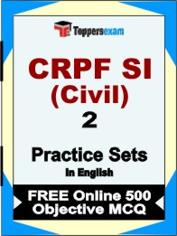 CRPF SI (Civil) Exam Book in English - Question Paper / Practice Set