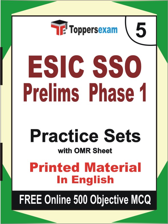 ESIC SSO Prelims Phase 1 Exam Book in English - Mock Test / Practice Set