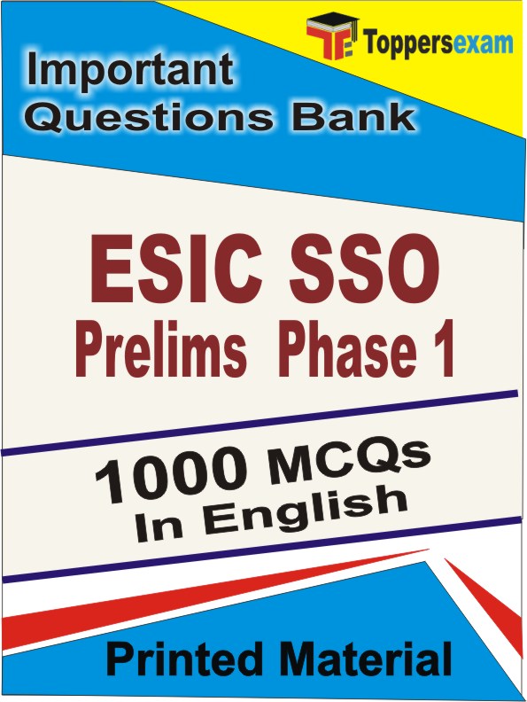 ESIC SSO Prelims Phase 1 Exam Book in English - Objective MCQ
