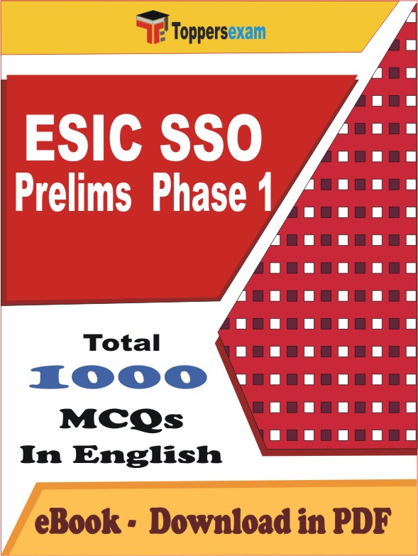 ESIC SSO Prelims Phase 1 Exam PDF Book In English - MCQ / Objective Questions