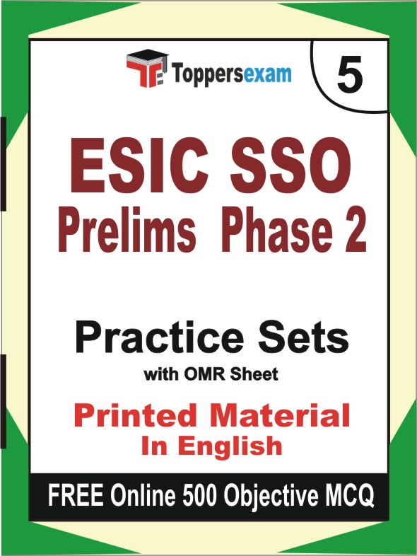 ESIC SSO Main Phase 2 Exam Book in English - Mock Test / Practice Set
