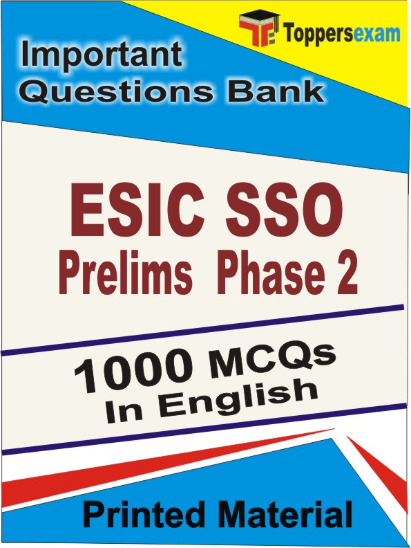 ESIC SSO Main Phase 2 Exam Book in English - Objective MCQ