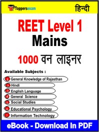 REET Level 1 Mains Exam One Liner Book PDF in Hindi