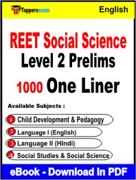 REET Social Science Level 2 Prelims Exam One Liner Book PDF in English