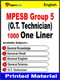 MPESB Group 5 (O.T. Technician) One Liner Book PDF in English