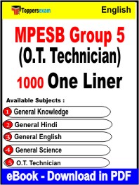 MPESB Group 5 (O.T. Technician) One Liner Book PDF in English