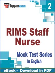 RIMS Staff Nurse Exam PDF Book In English - Question Paper