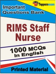 RIMS Staff Nurse Exam Book in English - Objective MCQ