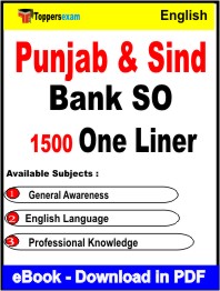 Punjab & Sind Bank SO One Liner Book PDF in English