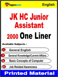JK HC Junior Assistant One Liner Book in English