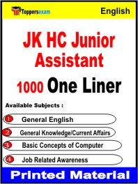 JK HC Junior Assistant One Liner Book in English