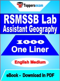 RSMSSB Lab Assistant Geography One Liner Book PDF in English
