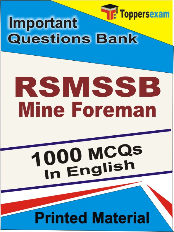 RSMSSB Mine Foreman Exam  Book in English - Objective MCQ