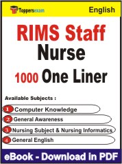RIMS Staff Nurse One Liner Book PDF in English