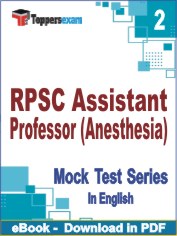 RPSC Assistant Professor (Anesthesia) Exam PDF Book In English - Question Paper