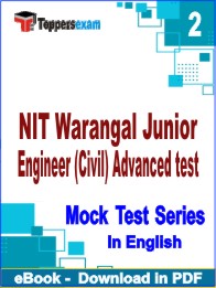 NIT Warangal Junior Engineer (Civil) Advanced test Exam PDF Book In English - Question Paper