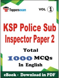 KSP Police Sub Inspector (Paper-2) PDF Book In English - MCQ / Objective Questions (VOL.1)