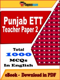Punjab ETT Teacher Paper 2 Exam PDF Book In English - MCQ / Objective Questions