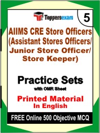 AIIMS CRE Store Officers Exam Book in English - Mock Test / Practice Set