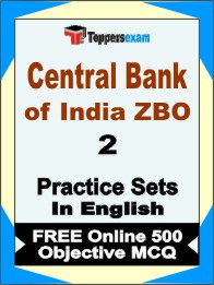 Central Bank of India ZBO Exam Book in English - Question Paper / Practice Set