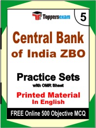 Central Bank of India ZBO Exam Book in English - Mock Test / Practice Set