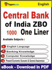 Central Bank of India ZBO One Liner Book PDF in English