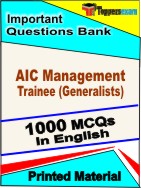 AIC Management Trainee (Generalists) Book in English - Objective MCQ