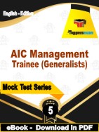 AIC Management Trainee (Generalists) Test PDF Book In English - Practice Set