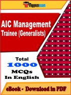 AIC Management Trainee (Generalists) PDF Book In English - MCQ / Objective Questions