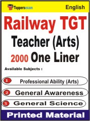 Railway TGT Teacher (Arts) One Liner Book in English