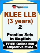 KLEE LLB (3 years)  Book in English - Question Paper / Practice Set