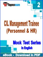 CIL Management Trainee (Personnel & HR) Test PDF Book In English - Question Paper
