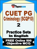 CUET PG Criminology (SCQP10) Book in English - Question Paper / Practice Set