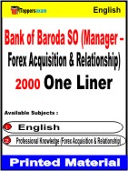 Bank of Baroda SO (Manager- Forex Acquisition & Relationship) One Liner Book in English