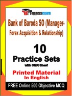Bank of Baroda SO (Manager- Forex Acquisition & Relationship) Book in English - Practice Set