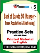 Bank of Baroda SO (Manager- Forex Acquisition & Relationship) Book in English - Mock Test / Practice Set