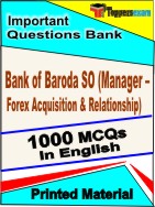 Bank of Baroda SO (Manager- Forex Acquisition & Relationship)  Book in English - Objective MCQ