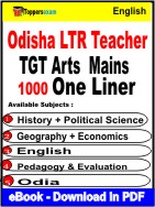 Odisha LTR Teacher TGT Arts Mains One Liner Book PDF in English