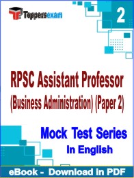 RPSC Assistant Professor (Business Administration) (Paper 2) Exam PDF Book In English - Question Paper