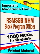 RSMSSB NHM Block Program Officer Book in English - Objective MCQ