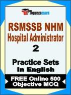 RSMSSB NHM Hospital Administrator  Book in English - Question Paper / Practice Set