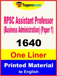RPSC Assistant Professor (Business Administration) (Paper 1) One Liner Book in English