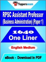 RPSC Assistant Professor (Business Administration) (Paper 1) One Liner Book PDF in English
