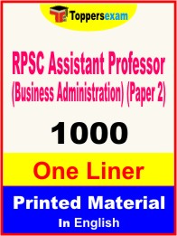 RPSC Assistant Professor (Business Administration) (Paper 2) One Liner Book in English