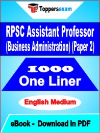RPSC Assistant Professor (Business Administration) (Paper 2)  One Liner Book PDF in English