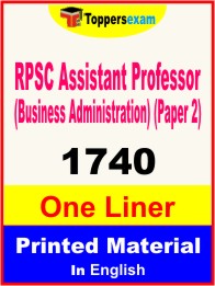 RPSC Assistant Professor (Business Administration) (Paper 2) One Liner Book in English